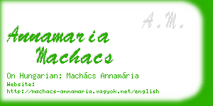 annamaria machacs business card