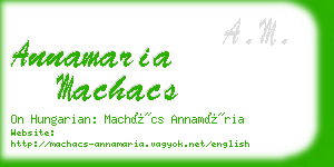 annamaria machacs business card